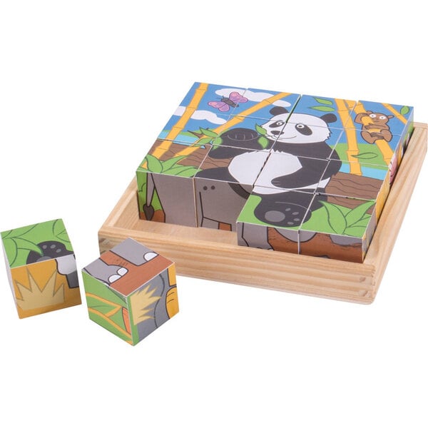 Wild Animal Cube Puzzle - Bigjigs Toys Puzzles 