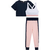 3 Piece Active Set, Pink - Mixed Apparel Set - 1 - thumbnail