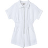 Smocked Waist Romper, White - Rompers - 1 - thumbnail