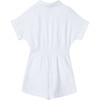 Smocked Waist Romper, White - Rompers - 2