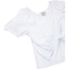 Twist Front Top, White - T-Shirts - 3