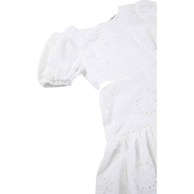 Eyelet Tiered Dress, White - Dresses - 5