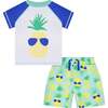 Pineapple Swim Set, Blue - Mixed Apparel Set - 1 - thumbnail