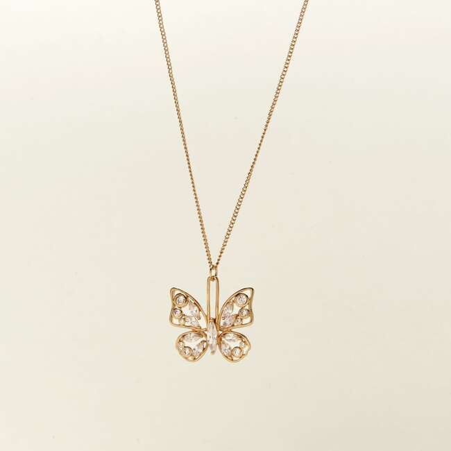 Ingrid Crystal Butterfly Necklace - Necklaces - 3