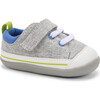 Stevie II First Walker, Gray Jersey & Lime - Sneakers - 1 - thumbnail