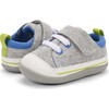 Stevie II First Walker, Gray Jersey & Lime - Sneakers - 6