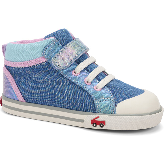 Peyton Sneaker, Chambray & Shimmer - Sneakers - 1