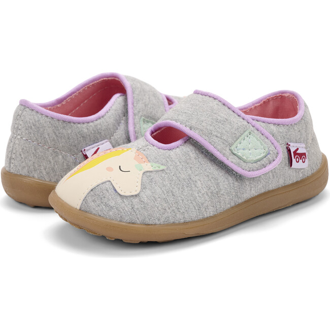 Cruz II Slippers, Gray Jersey Unicorn - Slippers - 8