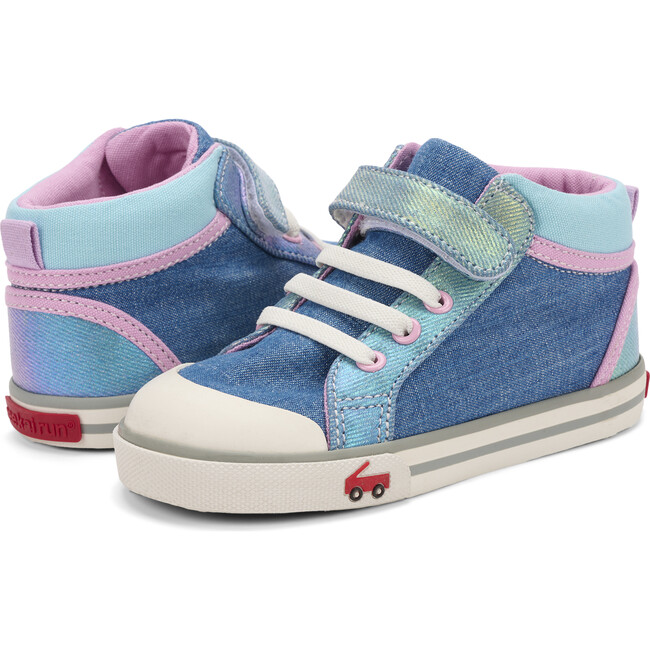Peyton Sneaker, Chambray & Shimmer - Sneakers - 7