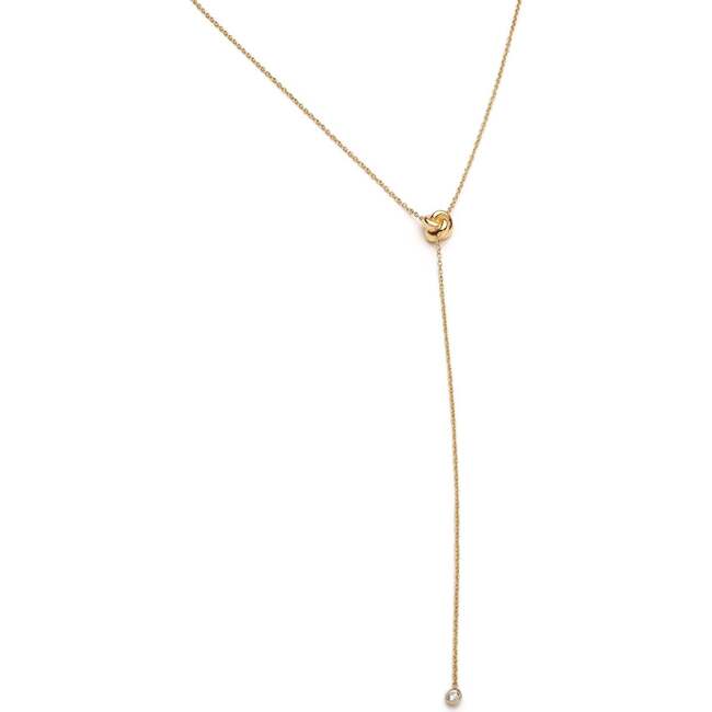 Women's Knot Lariat Necklace, Gold - Necklaces - 1