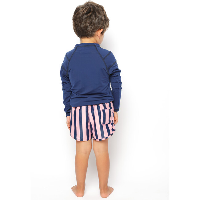 Boy Short Swim Trunks, Rose Blue - Swim Trunks - 4