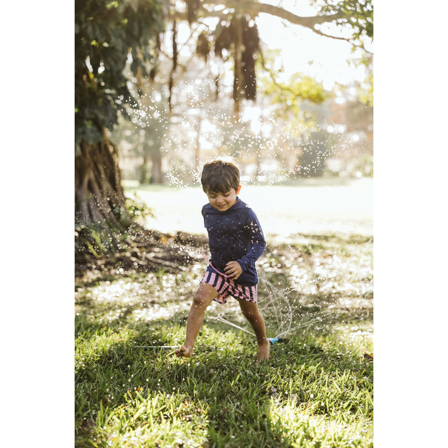 Boy Short Swim Trunks, Rose Blue - Swim Trunks - 5