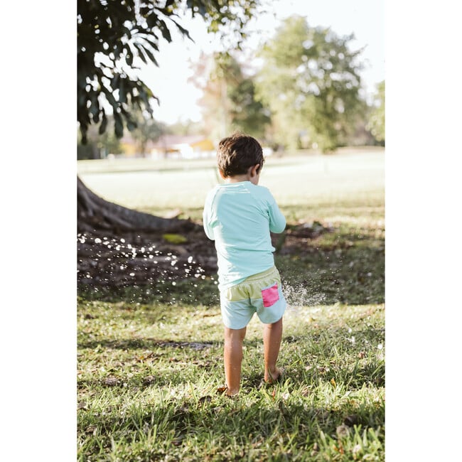 Boy Short Swim Trunks, Lemon Pop - Swim Trunks - 5