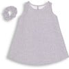 The Millie Dress with Scrunchie, Heather Grey - Play Dresses - 1 - thumbnail