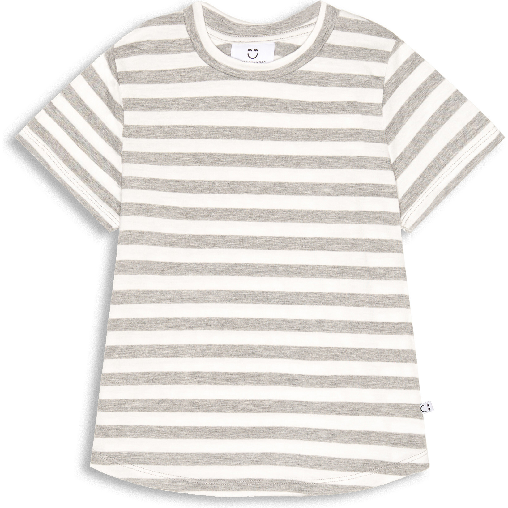 Short Sleeve Classic Tee, Heather Grey/Stripe - Shirts - 1