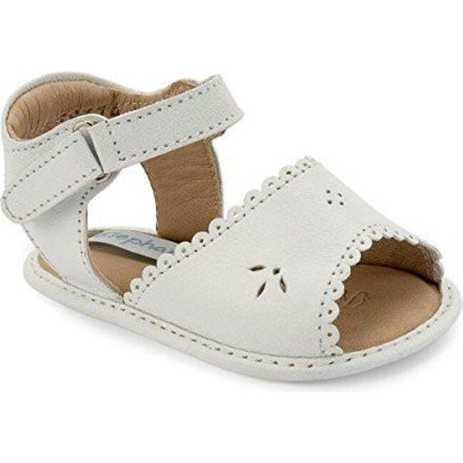 Scallop Sandal, White - Mary Janes - 1