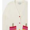 Popsicle Pattern Cardigan, Ecru - Cardigans - 2 - thumbnail