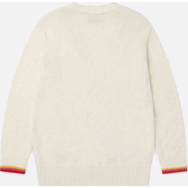 Popsicle Pattern Cardigan, Ecru - Cardigans - 3