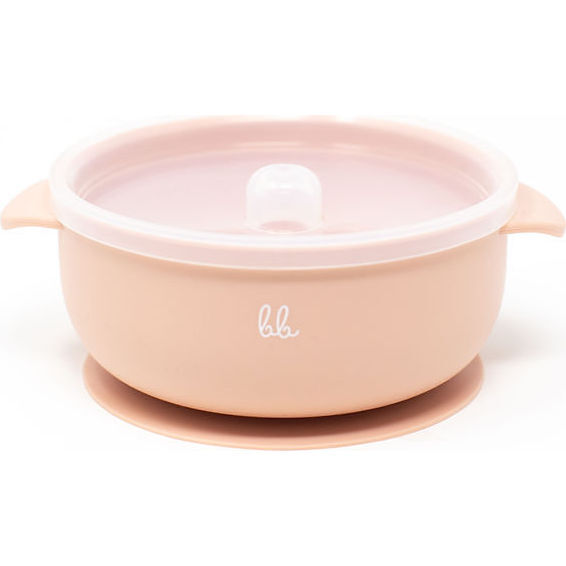 Silicone Suction Bowl,  Dusty Pink
