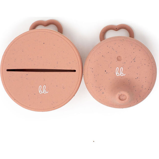 Silicone Snack & Sippy Lids,  Rose Dawn Speckled - Tabletop - 1