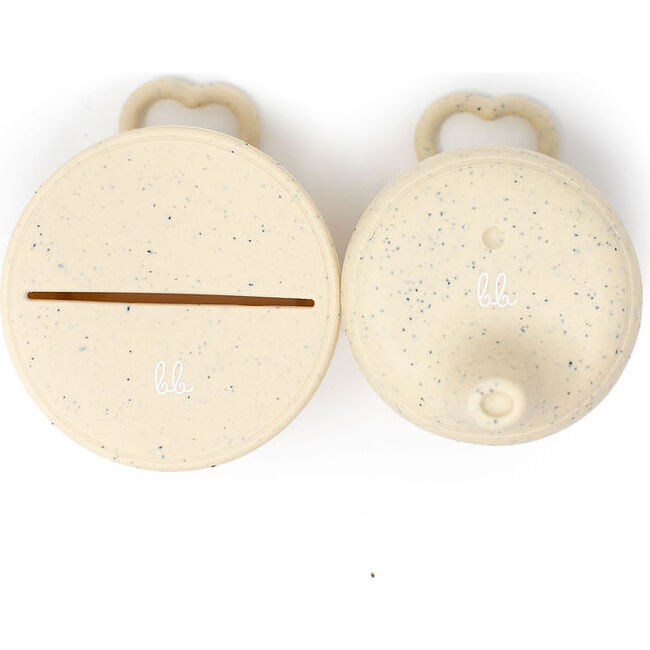 Silicone Snack & Sippy Lids,  Navajo Beige Speckled - Tabletop - 1
