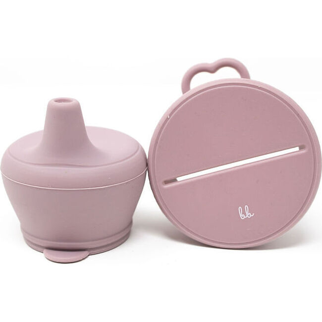 Silicone Snack & Sippy Lids,  Mauve