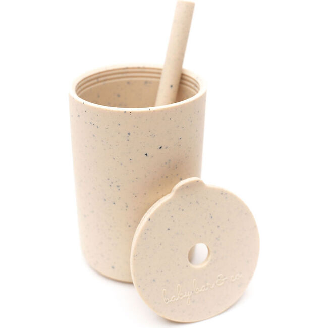 Silicone Cup with Straw,  Navajo Beige Speckled - Sippy Cups - 1