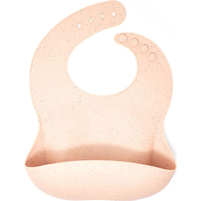 Silicone Bib, Dusty Pink Speckled - Bibs - 1