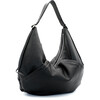 Leather Hammock Bag, Black - Bags - 2