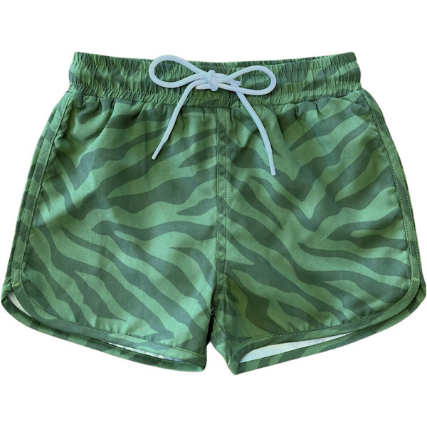 Gus Boardies, Green Zebra - Swim Trunks - 1