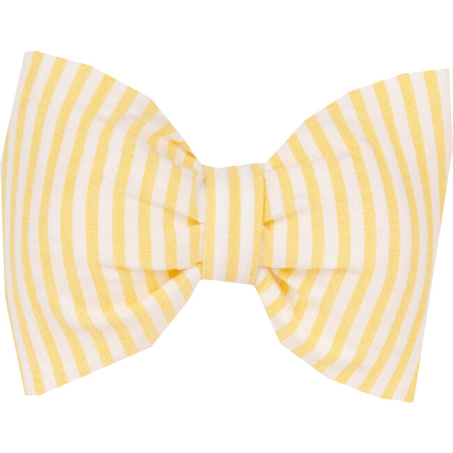Seersucker Yellow Stripe Hair Bow, Yellow Stripe