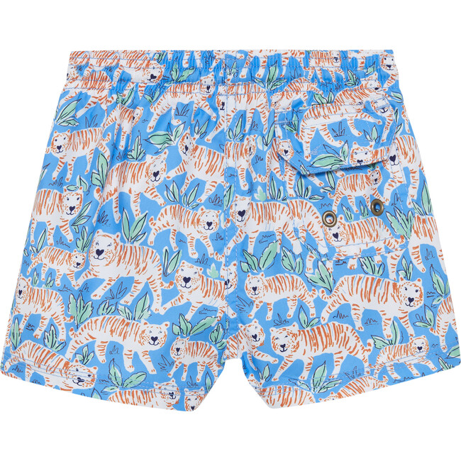 Little Tiger Swimshort, Aqua and Tiger - Swim Trunks - 2