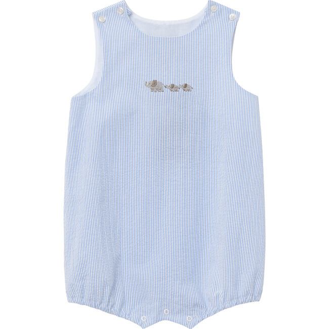Little Benjamin Romper, Blue Stripe - Rompers - 1