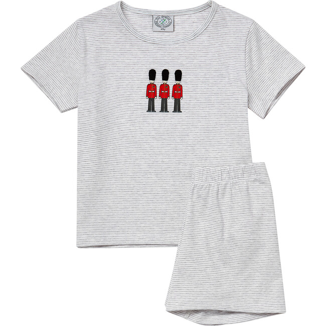 Guardsman Jersey Pyjama, Grey Stripe - Pajamas - 1