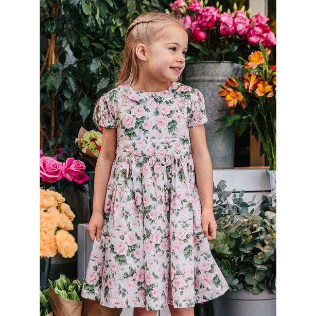 Liberty Print Carline Rose Dress, Pink Rose - Trotters London Dresses ...