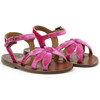 Velvet Sandals, Pink - Sandals - 1 - thumbnail