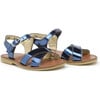 Crossover Band Sandals, Navy - Sandals - 1 - thumbnail