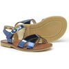 Crossover Band Sandals, Navy - Sandals - 2