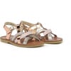 Crossover Band Sandals, Pink - Sandals - 1 - thumbnail