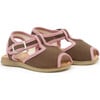 Baby Button Strap Sandals, Brown - Sandals - 1 - thumbnail