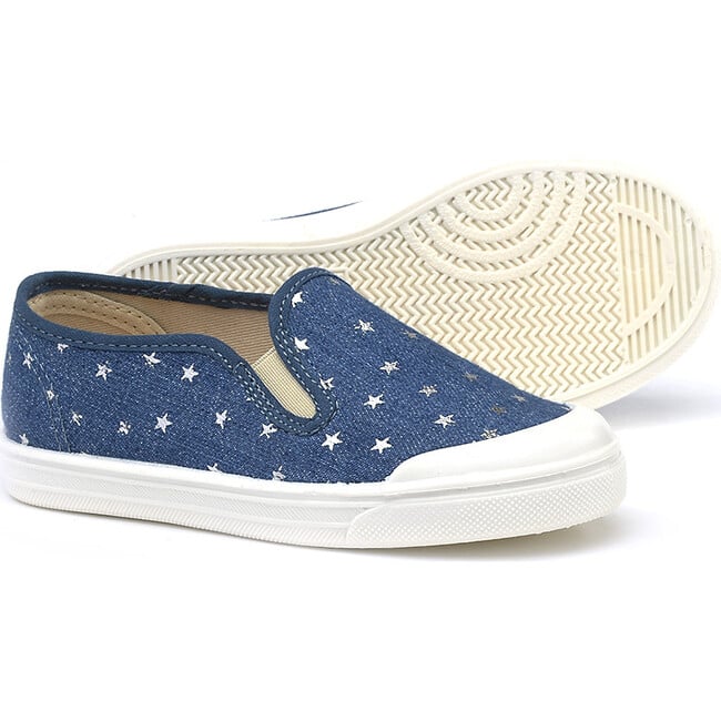 Star Detail Slip-On, Blue Jeans - Slip Ons - 2