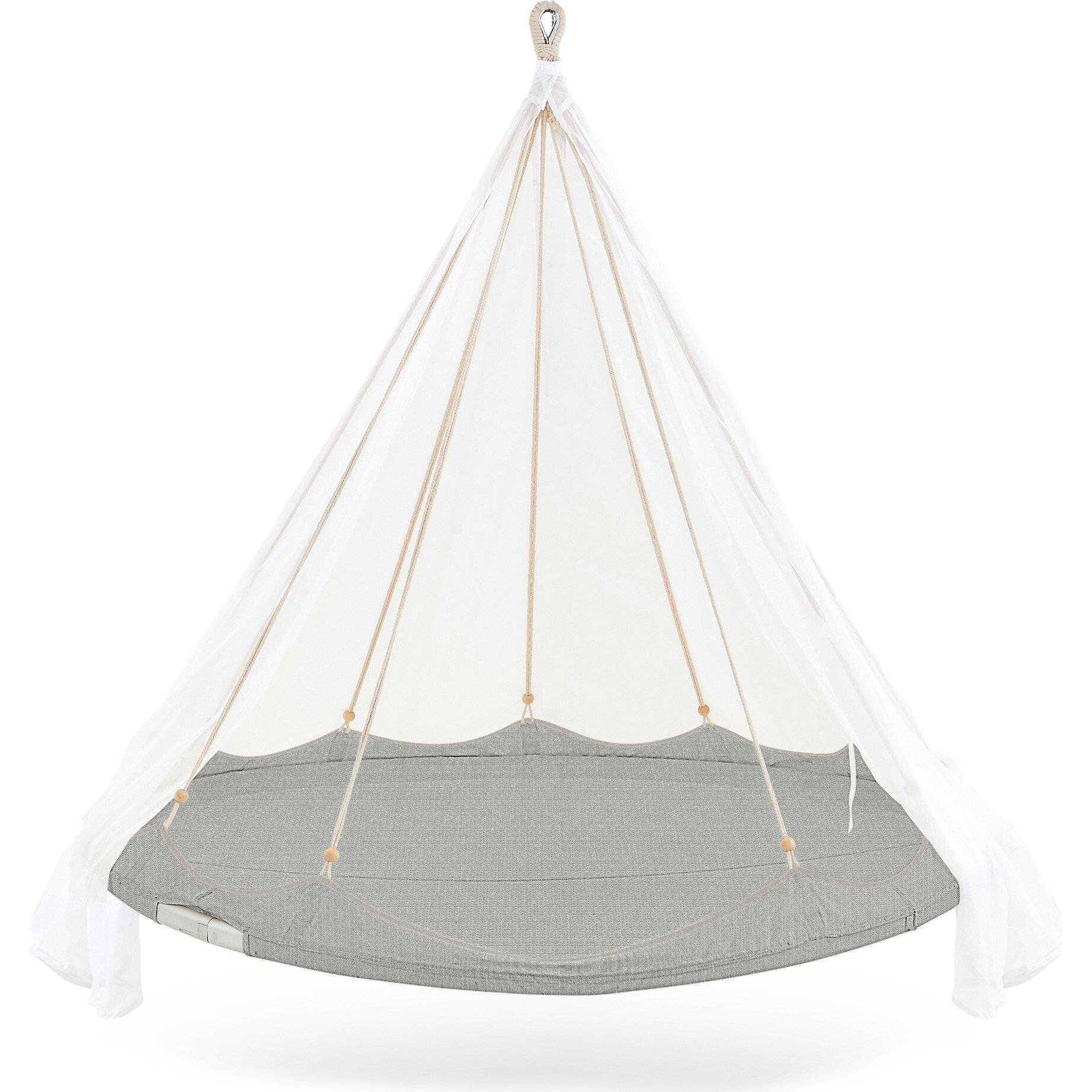 6' Deluxe Sunbrella® TiiPii Bed, Large + Ambient Net, Seagull - Kids Seating - 1