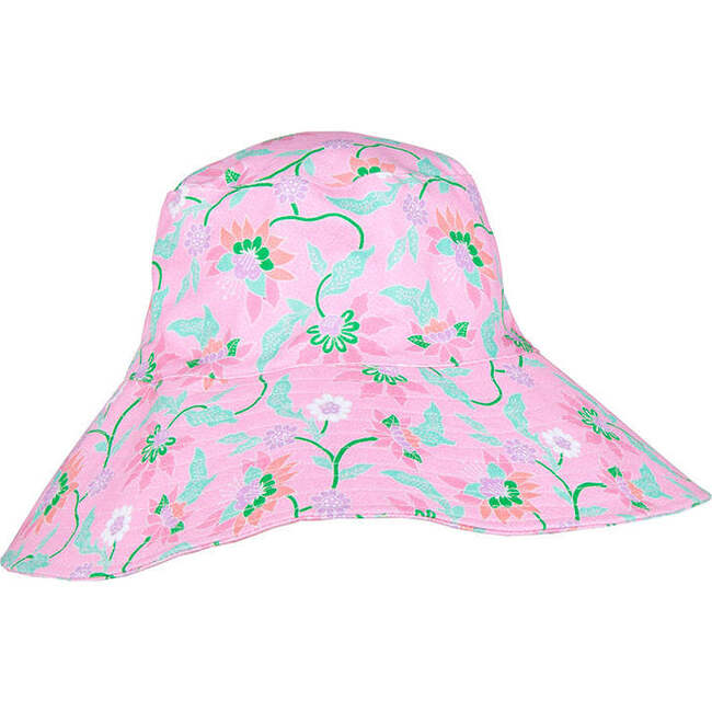 Ayu Wide Brim Bucket Hat, Pink Floral Print