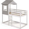 Tree House Bunk Bed, Rustic Dark Grey/White Frame - Beds - 1 - thumbnail