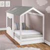 Kid's House Twin Bed, White Wall & Frame/Grey Roof - Beds - 2 - thumbnail