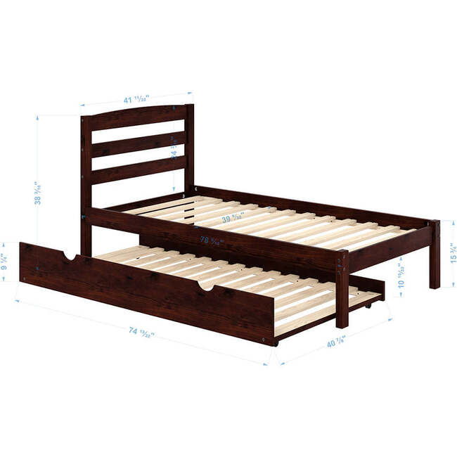 Twin Bed with Trundle, Cherry Wood