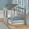 Kid's House Twin Bed, Dark Grey Roof/Light Grey Walls - Beds - 2 - thumbnail