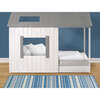Kid's House Twin Bed, White Wall & Frame/Grey Roof - Beds - 3