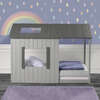 Kid's House Twin Bed, Dark Grey Roof/Light Grey Walls - Beds - 3 - thumbnail