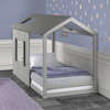 Kid's House Twin Bed, Dark Grey Roof/Light Grey Walls - Beds - 4 - thumbnail